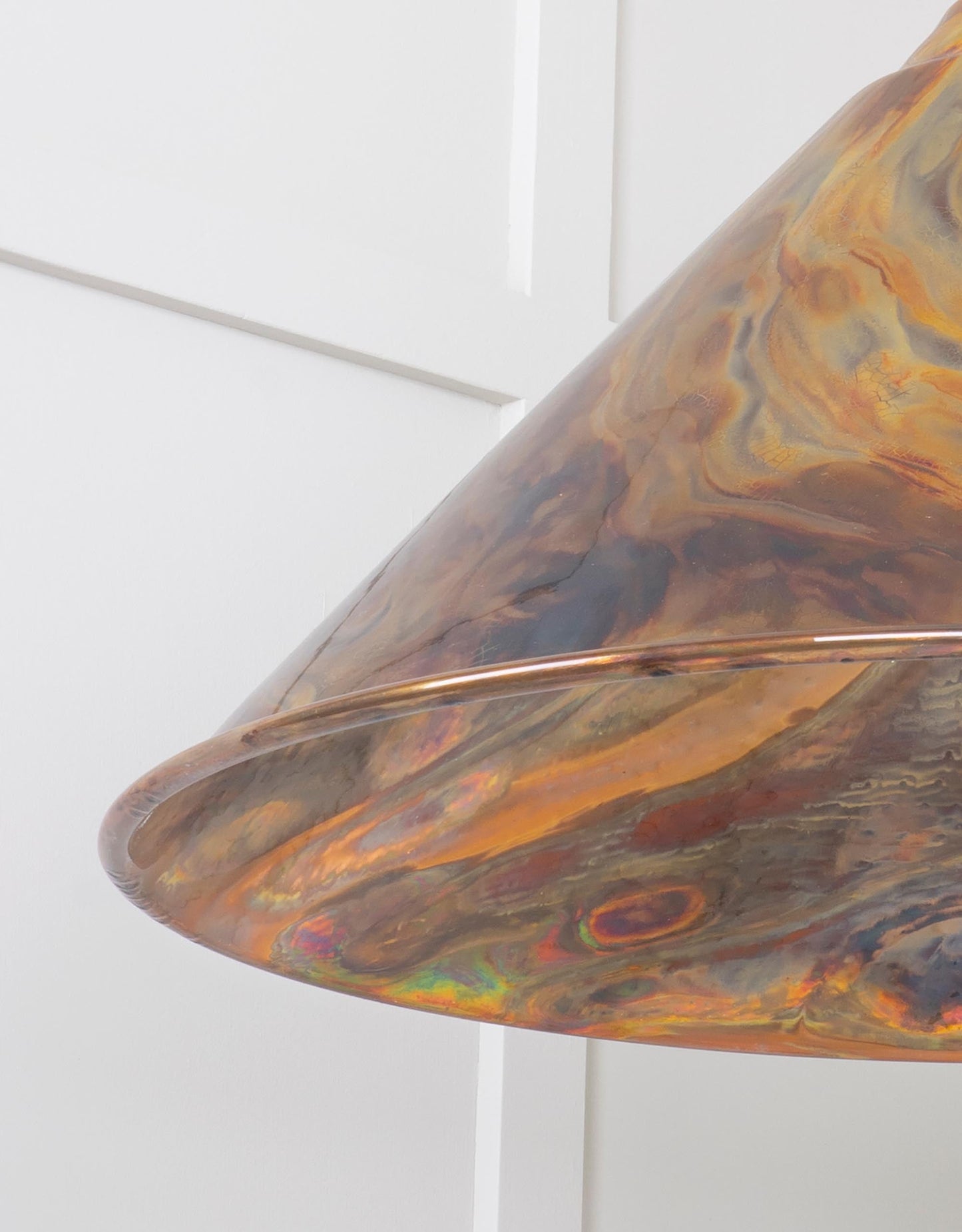 Burnished Hockley Pendant Light , Detailed close up view of pendant.