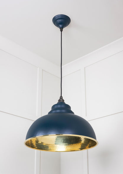 Hammered Brass Harborne Pendant Light Dusk, Underside.