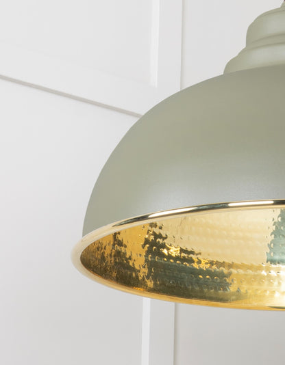 Hammered Brass Harborne Pendant Light Tump, Detailed close up view of pendant.