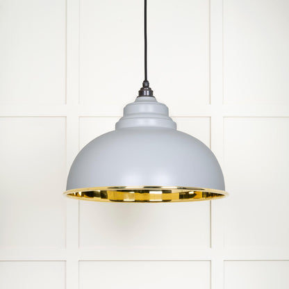 Smooth Brass Harborne Pendant Light Birch, Front Side.