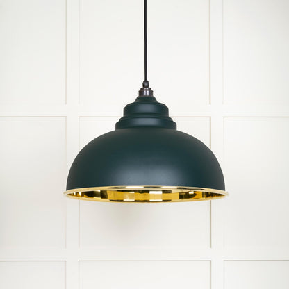 Smooth Brass Harborne Pendant Light Dingle, Front Side.