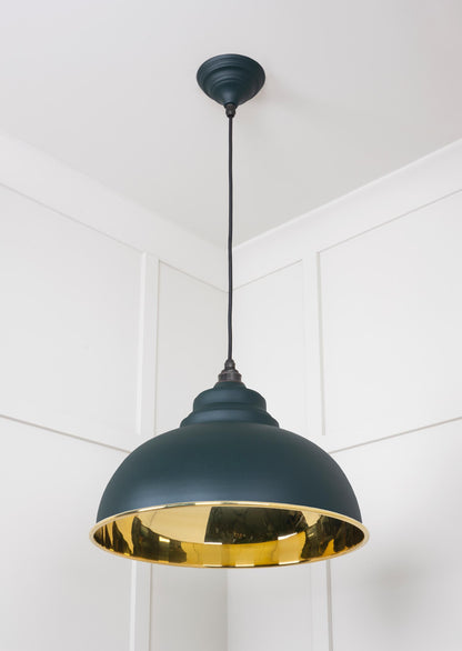 Smooth Brass Harborne Pendant Light Dingle, Underside.