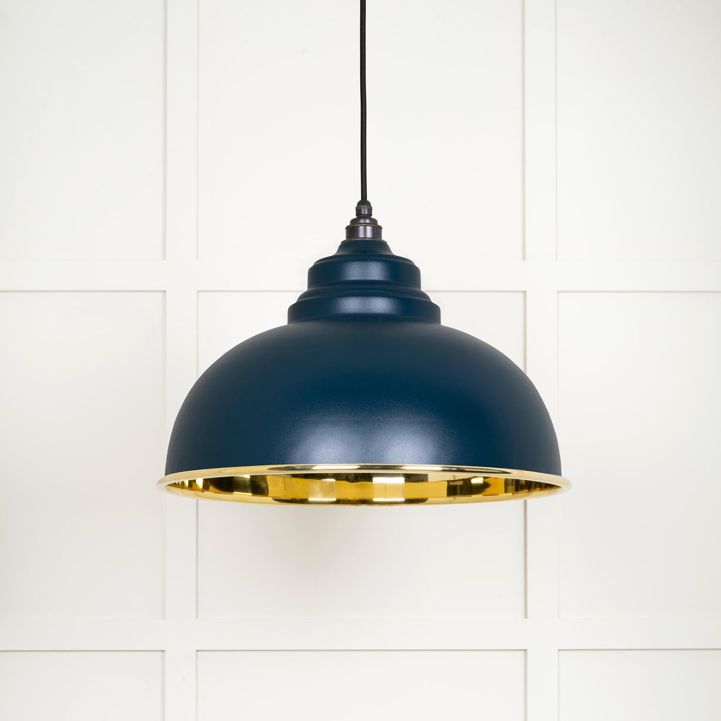 Smooth Brass Harborne Pendant Light Dusk, Front Side.