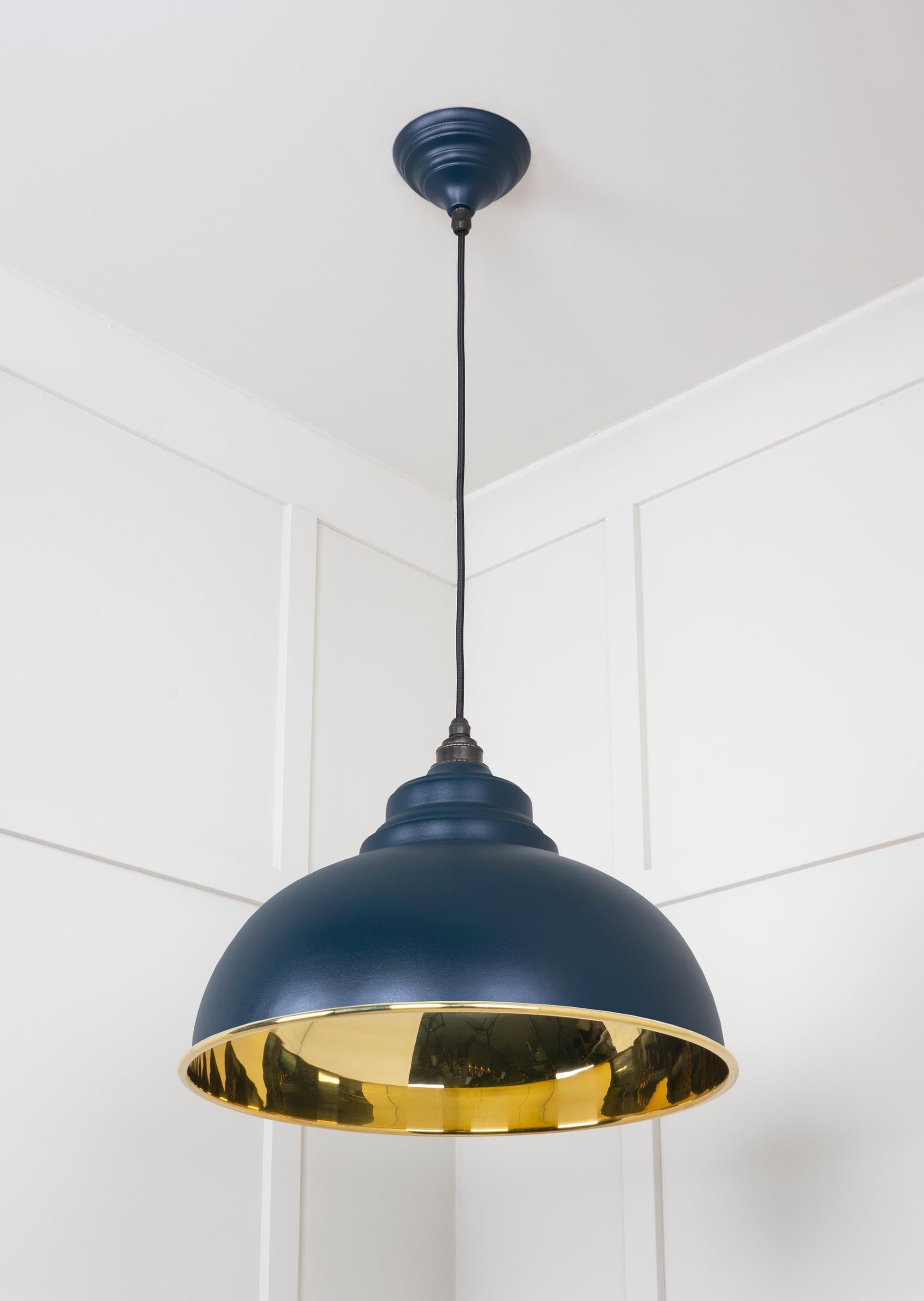 Smooth Brass Harborne Pendant Light Dusk, Underside.