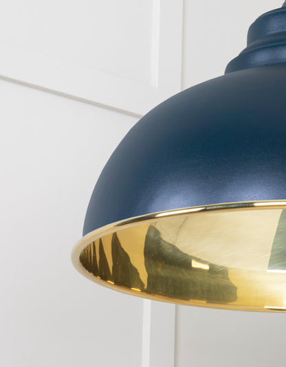 Smooth Brass Harborne Pendant Light Dusk, Detailed close up view of pendant.