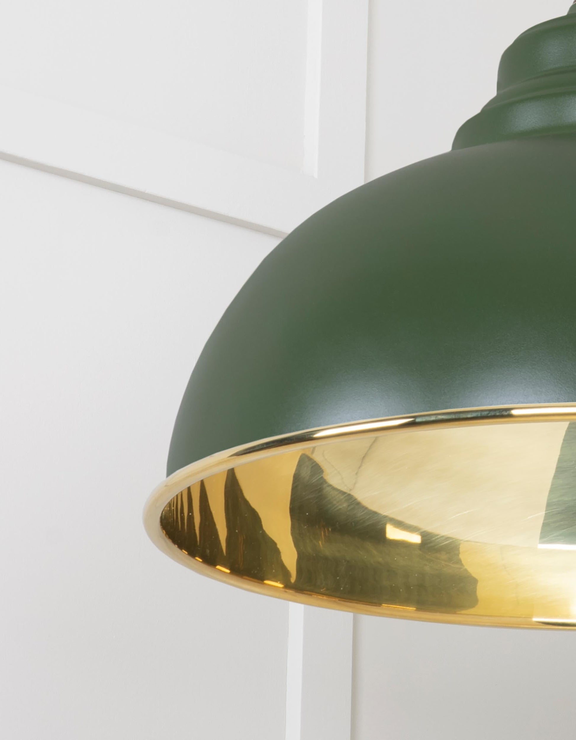 Smooth Brass Harborne Pendant Light Heath, Detailed close up view of pendant.