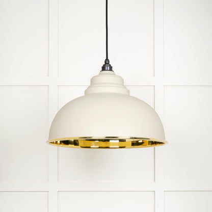 Smooth Brass Harborne Pendant Light Teasel, Front Side.