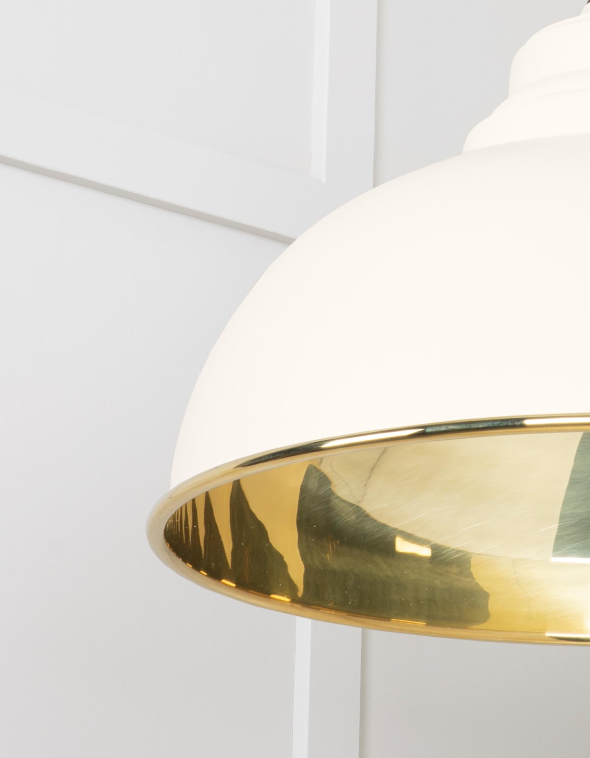 Smooth Brass Harborne Pendant Light Teasel, Detailed close up view of pendant.