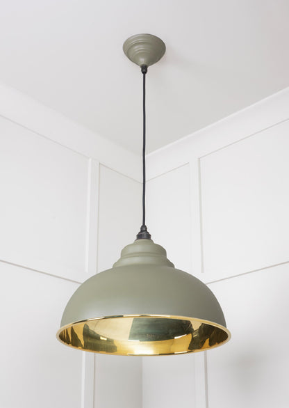 Smooth Brass Harborne Pendant Light Tump, Underside.