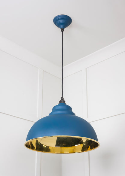 Smooth Brass Harborne Pendant Light Upstream, Underside.