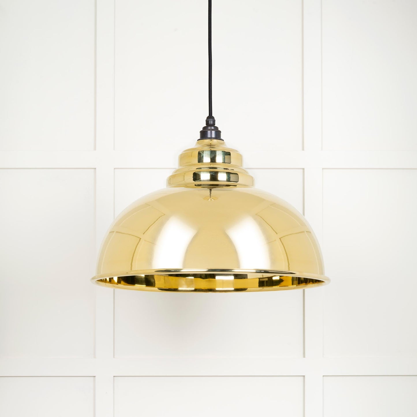 Smooth Brass Harborne Pendant Light , Front Side.