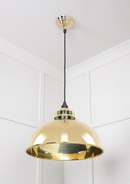 Smooth Brass Harborne Pendant Light , Underside.