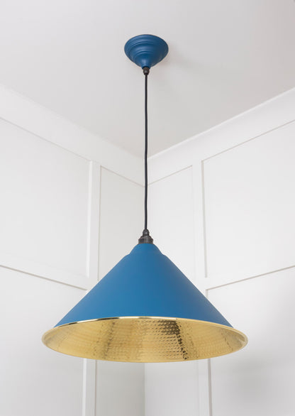 Hammered Brass Hockley Pendant Light Upstream, Underside.