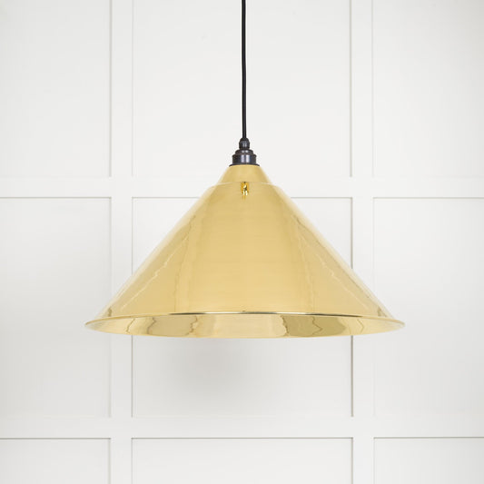 Smooth Brass Hockley Pendant Light , Front Side.