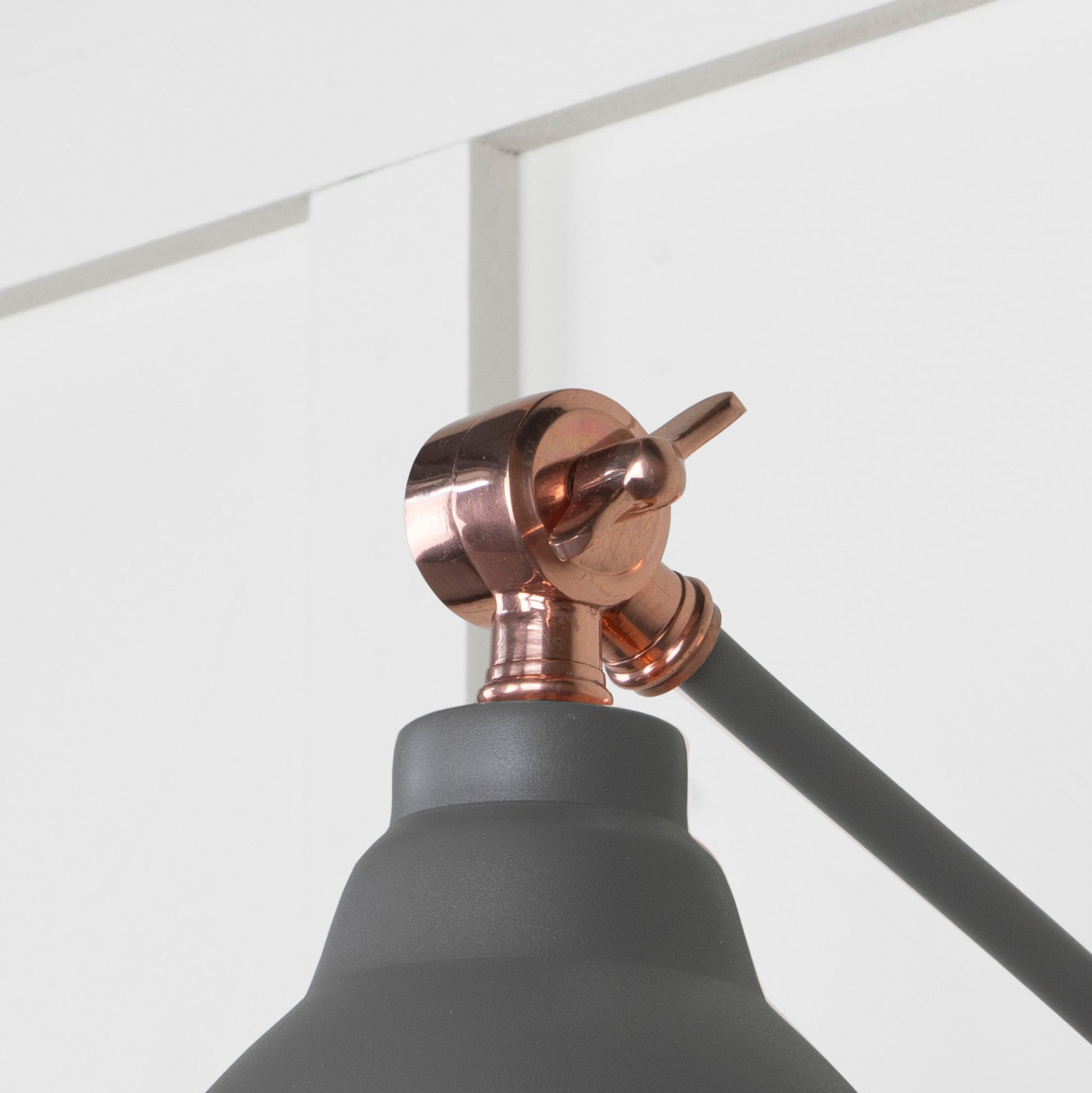 Smooth Copper Brindley Wall Light Bluff, Detailed close up view of pendant.