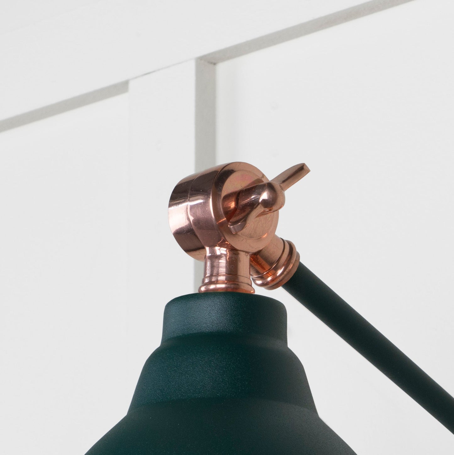 Smooth Copper Brindley Wall Light Dingle, Detailed close up view of pendant.
