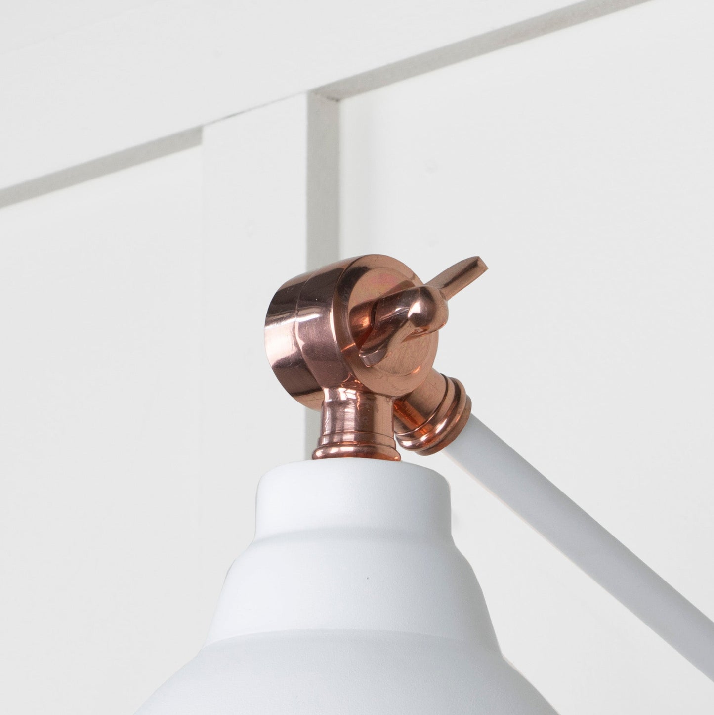 Smooth Copper Brindley Wall Light Flock, Detailed close up view of pendant.