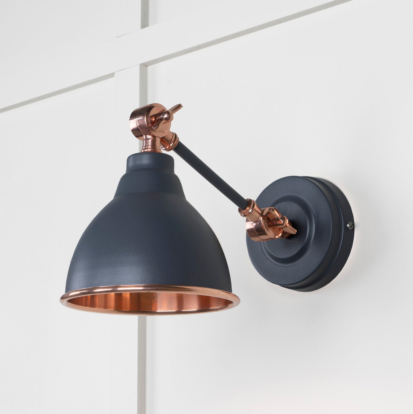 Smooth Copper Brindley Wall Light Slate, Front Side.