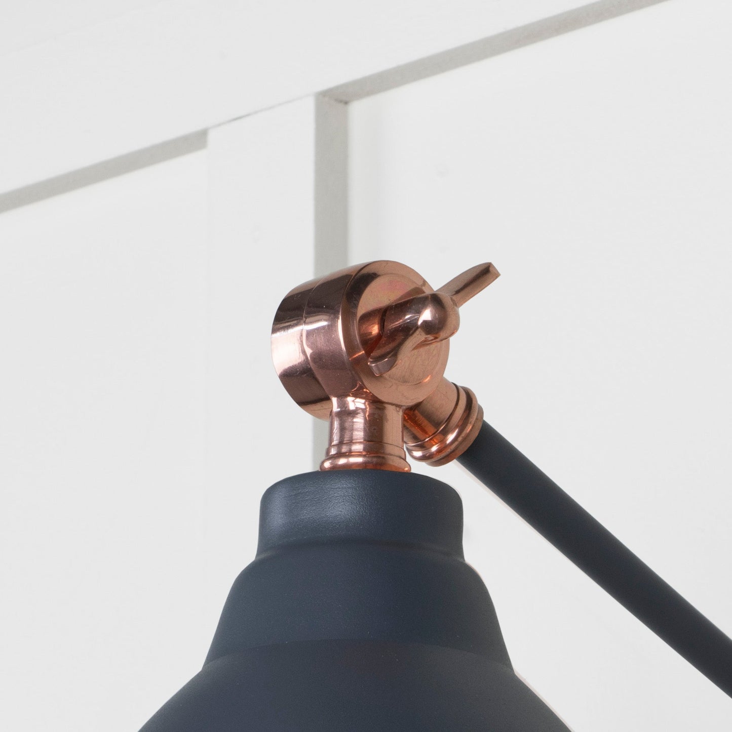 Smooth Copper Brindley Wall Light Slate, Detailed close up view of pendant.