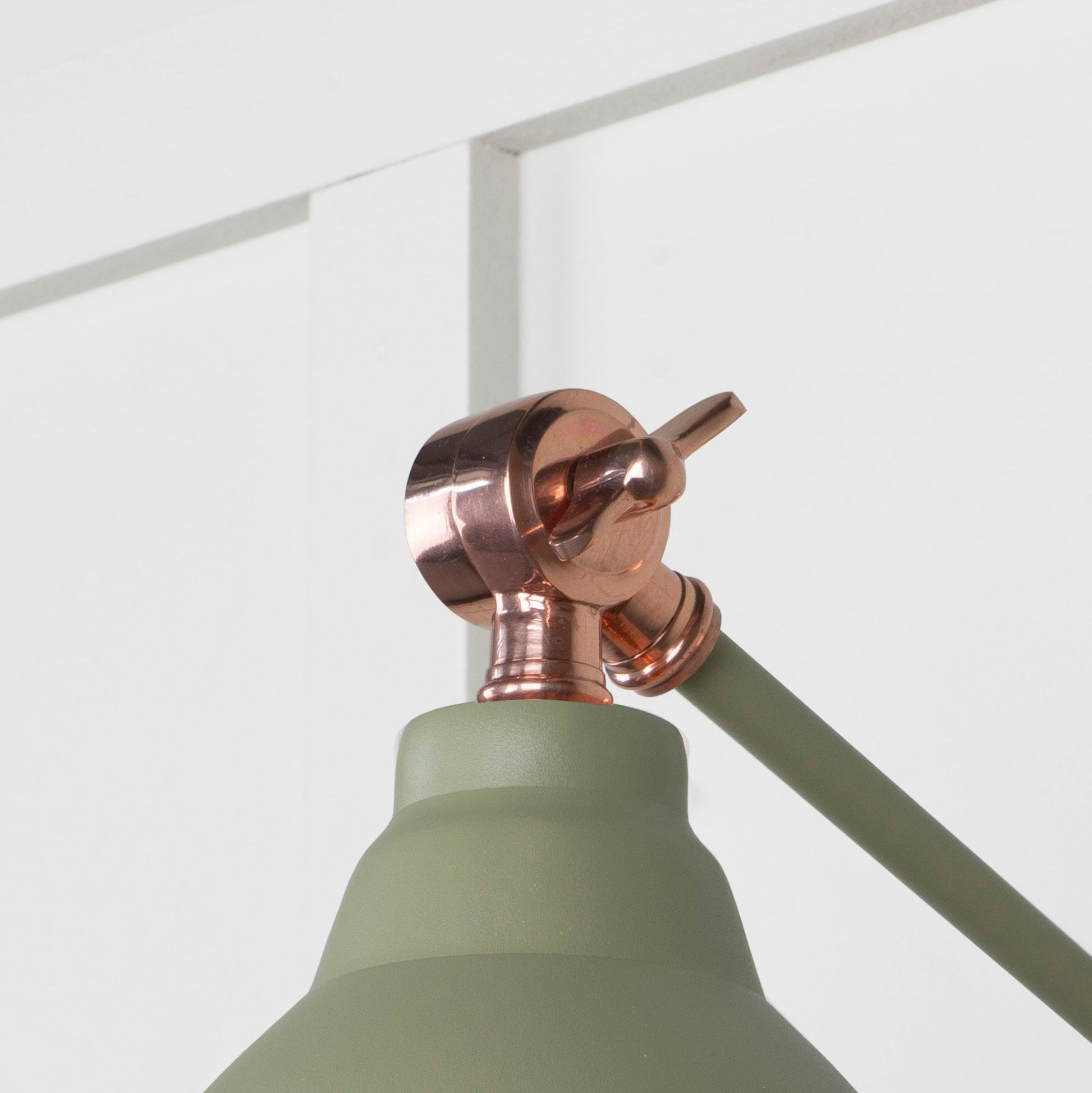 Smooth Copper Brindley Wall Light Tump, Detailed close up view of pendant.