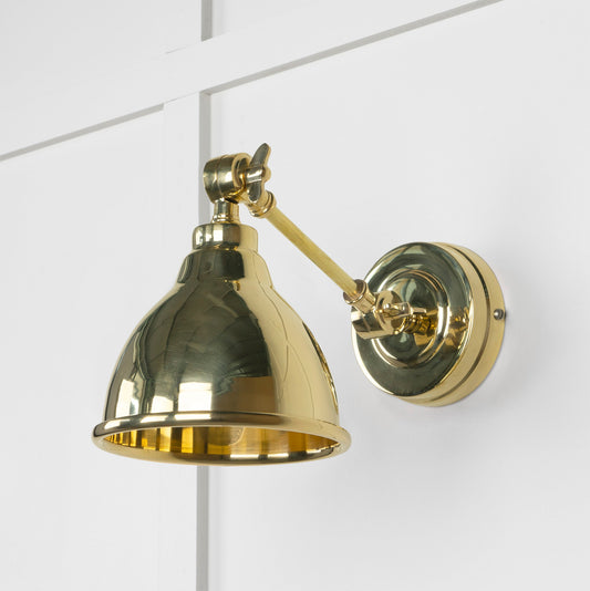 Smooth Brass Brindley Wall Light , Front Side.