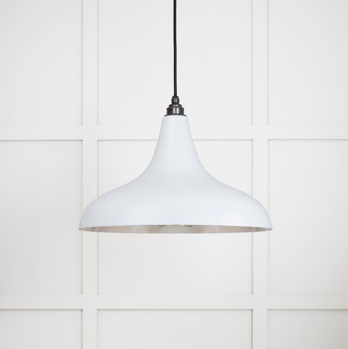 Smooth Nickel Frankley Pendant Light Birch, Front Side.