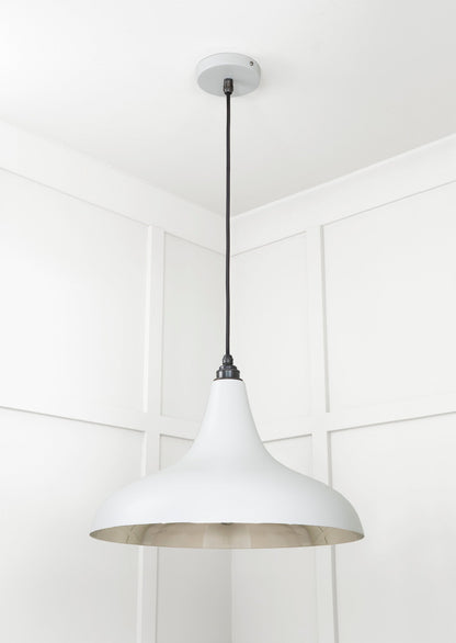 Smooth Nickel Frankley Pendant Light Birch, Underside.