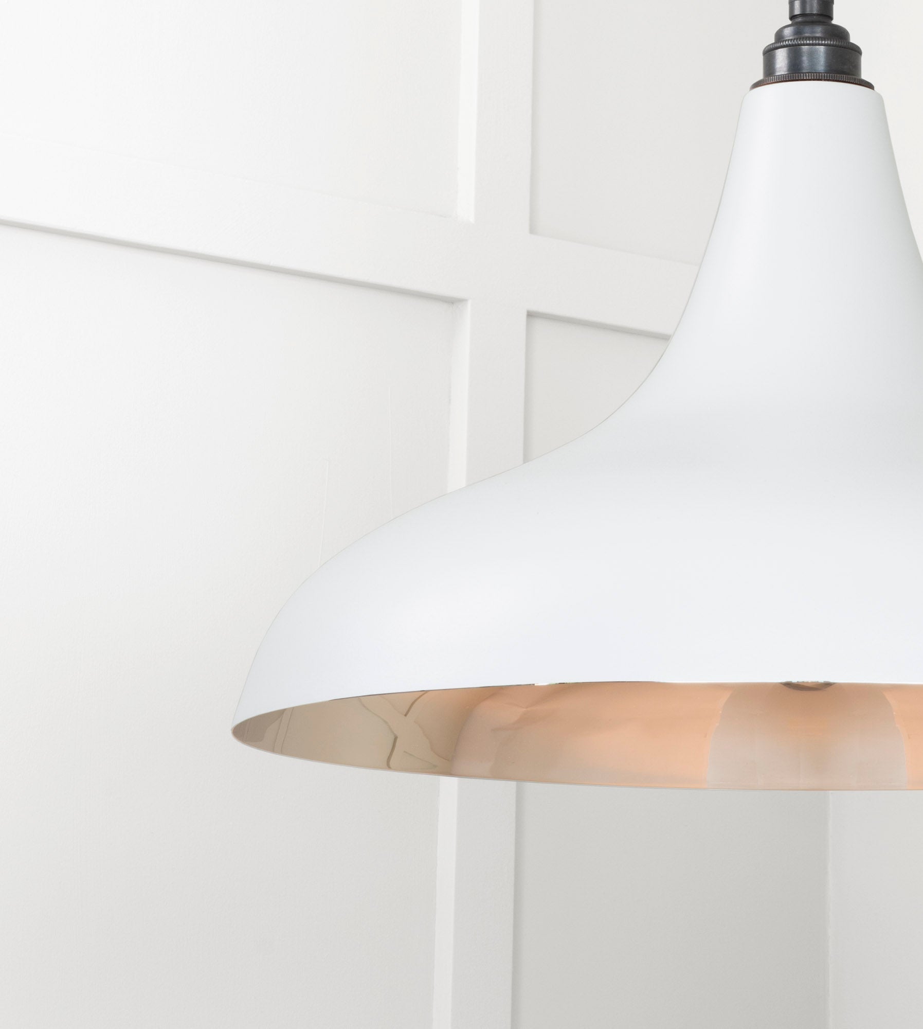 Smooth Nickel Frankley Pendant Light Birch, Detailed close up view of pendant.