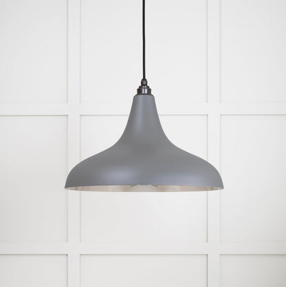 Smooth Nickel Frankley Pendant Light Bluff, Front Side.