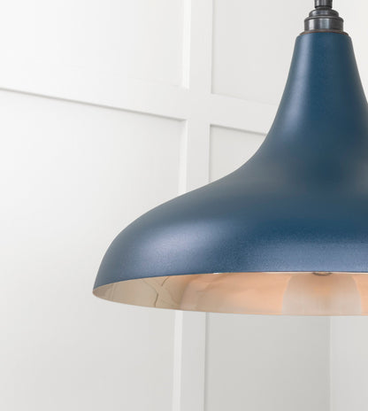 Smooth Nickel Frankley Pendant Light Dusk, Detailed close up view of pendant.