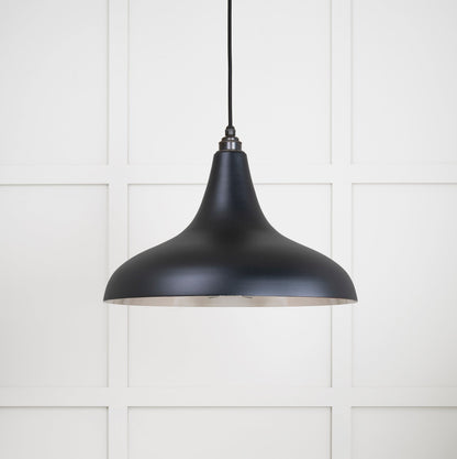 Smooth Nickel Frankley Pendant Light Elan Black, Front Side.