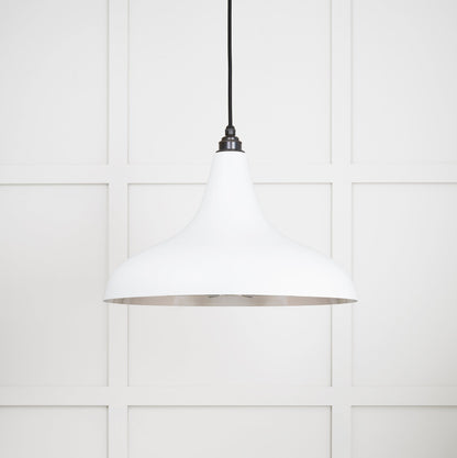 Smooth Nickel Frankley Pendant Light Flock, Front Side.