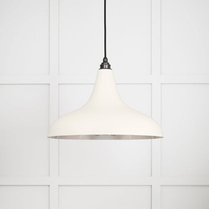 Smooth Nickel Frankley Pendant Light Teasel, Front Side.