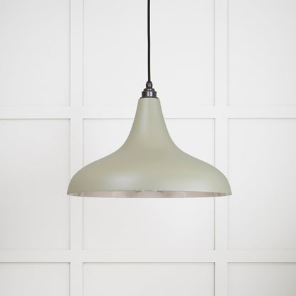 Smooth Nickel Frankley Pendant Light Tump, Front Side.