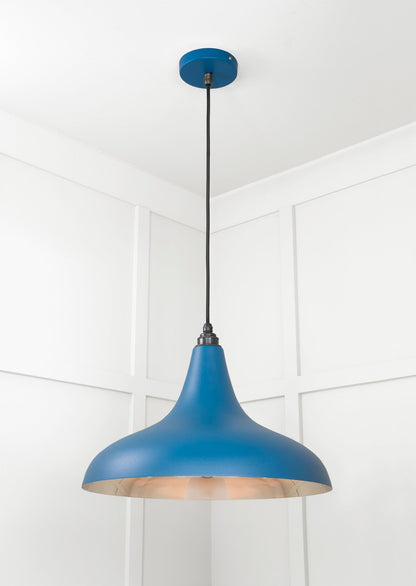 Smooth Nickel Frankley Pendant Light Upstream, Underside.