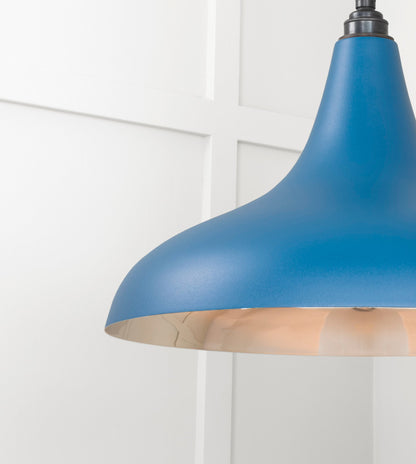 Smooth Nickel Frankley Pendant Light Upstream, Detailed close up view of pendant.