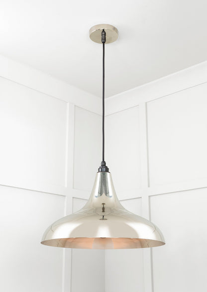 Smooth Nickel Frankley Pendant Light , Underside.