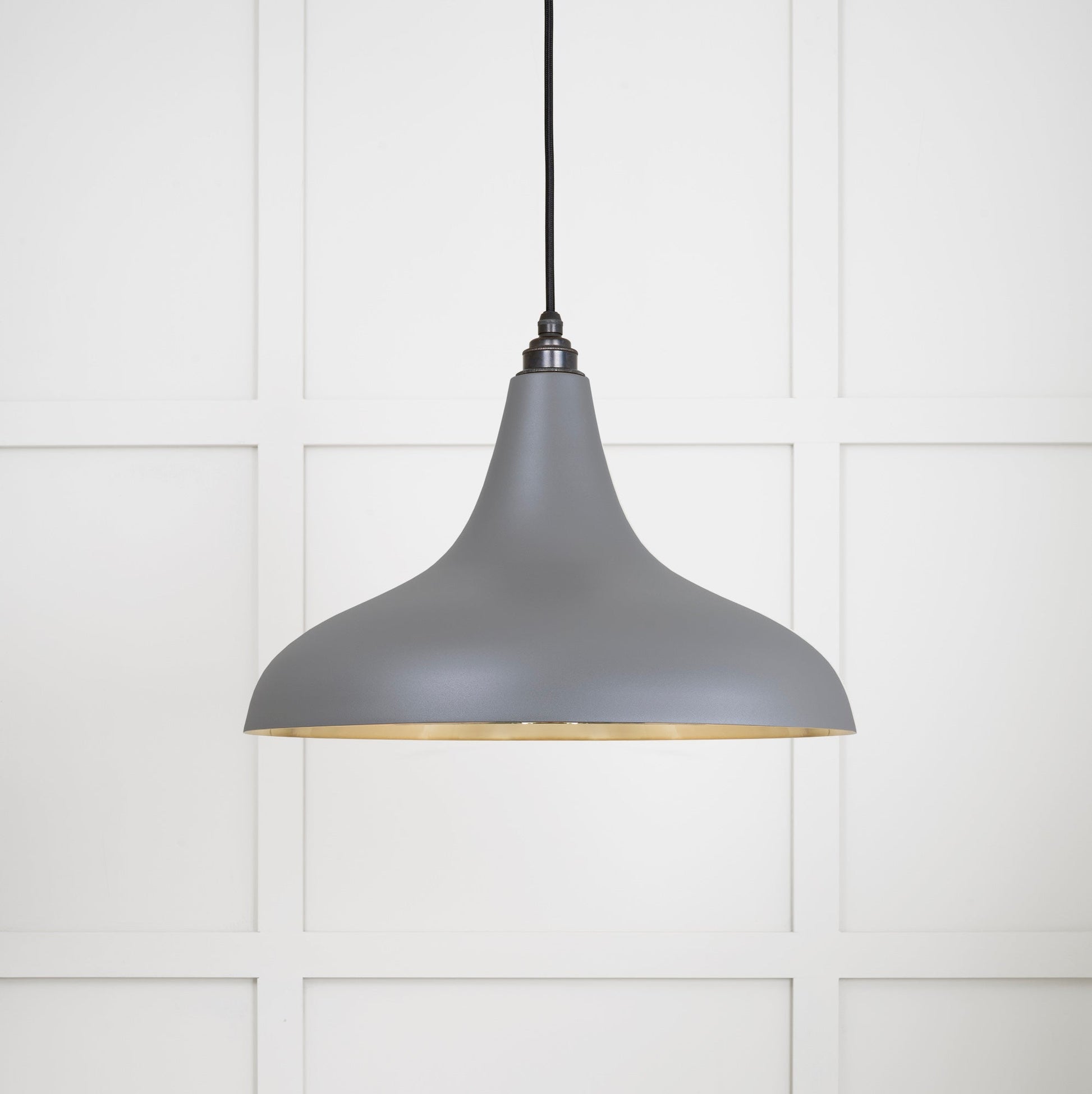 Smooth Brass Frankley Pendant Light Bluff, Front Side.
