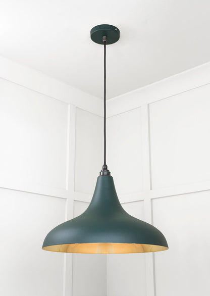 Smooth Brass Frankley Pendant Light Dingle, Underside.