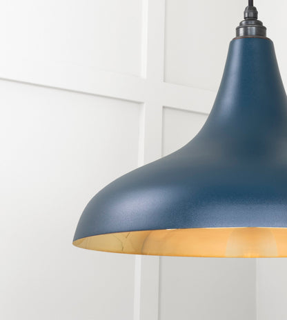 Smooth Brass Frankley Pendant Light Dusk, Detailed close up view of pendant.