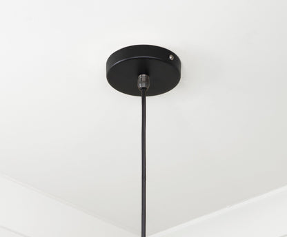 Smooth Brass Frankley Pendant Light Elan Black, close up view of fitting and cable.