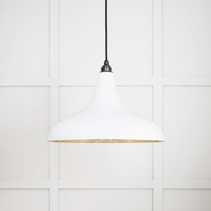 Smooth Brass Frankley Pendant Light Flock, Front Side.