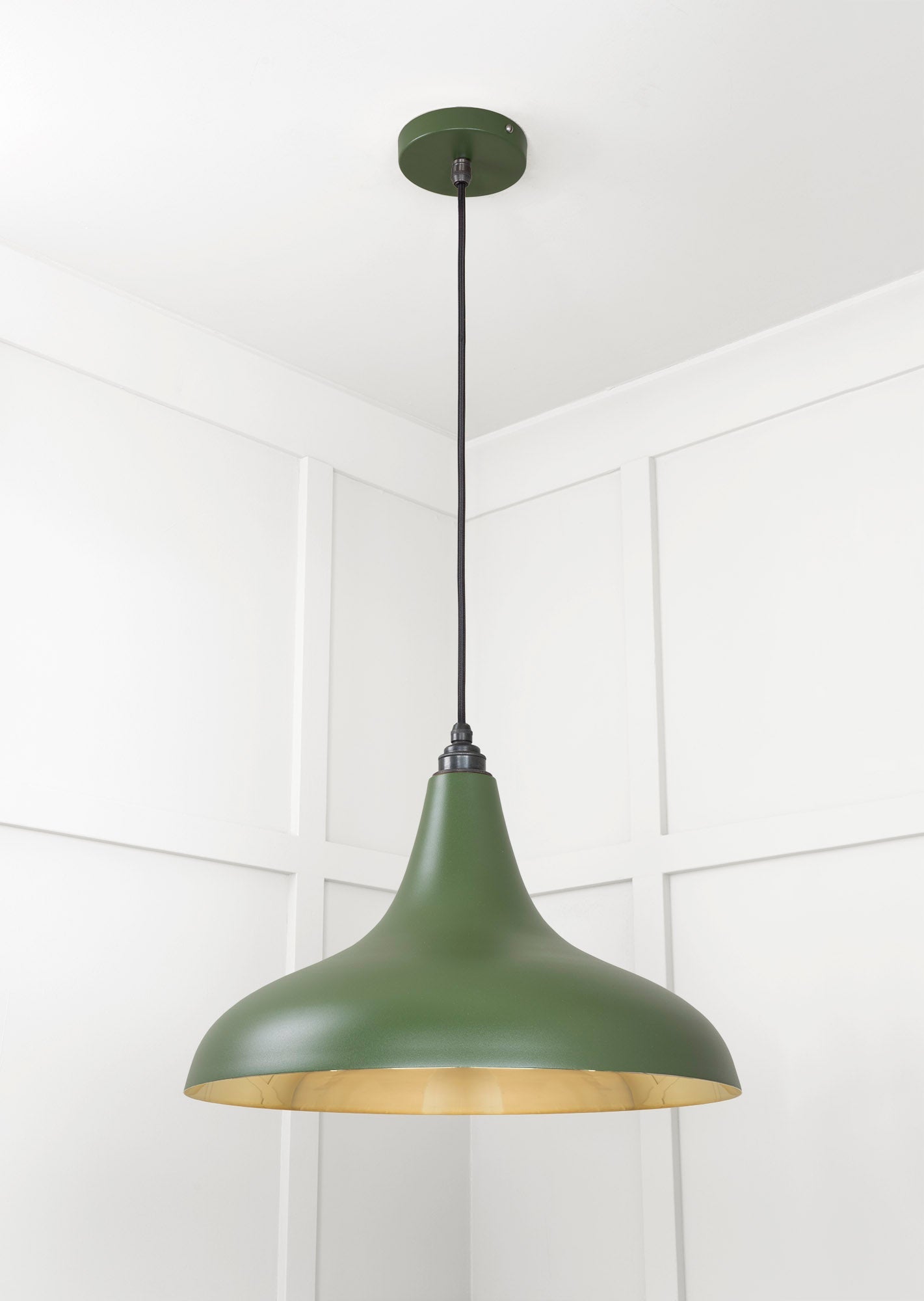 Smooth Brass Frankley Pendant Light Heath, Underside.