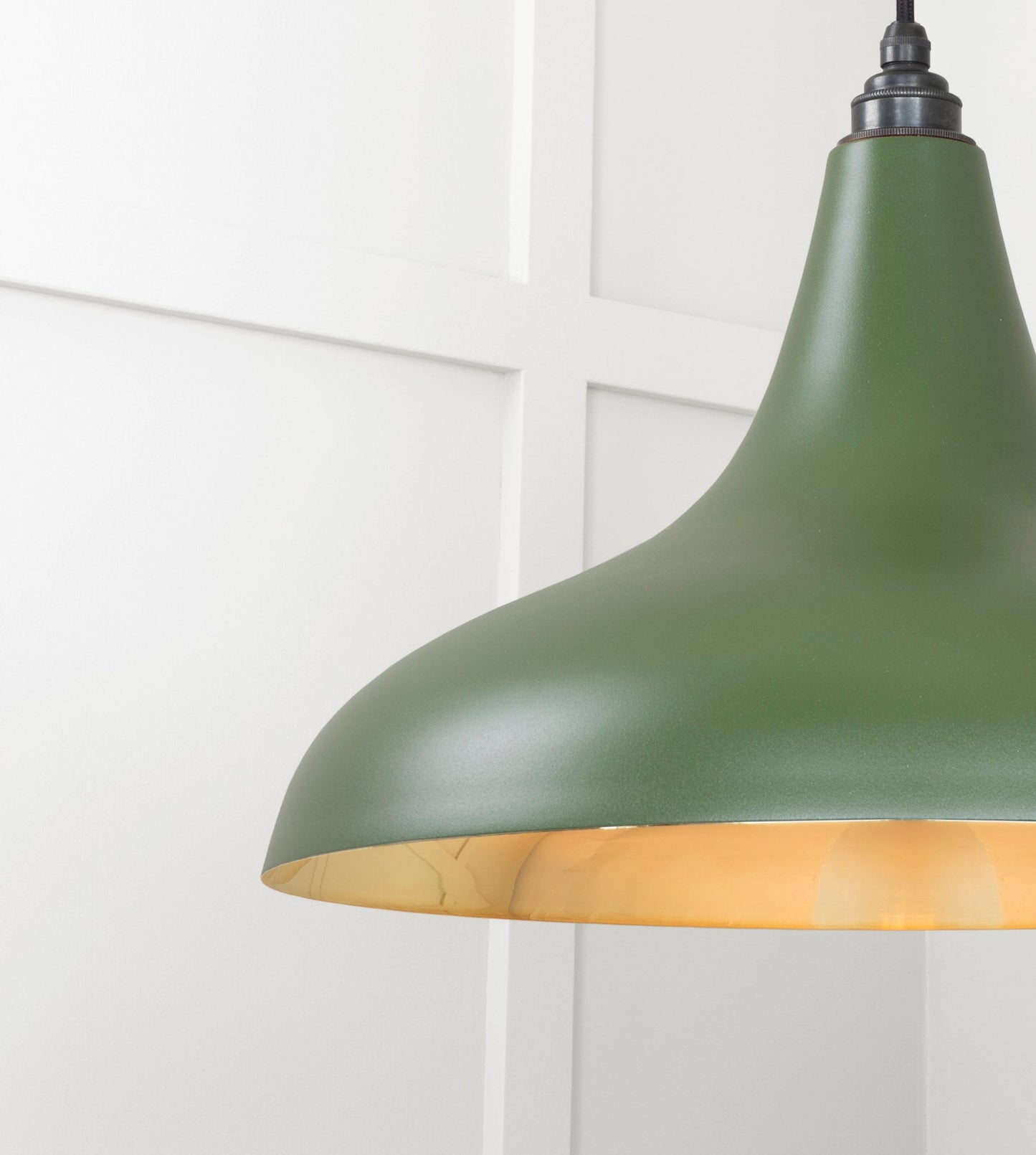 Smooth Brass Frankley Pendant Light Heath, Detailed close up view of pendant.