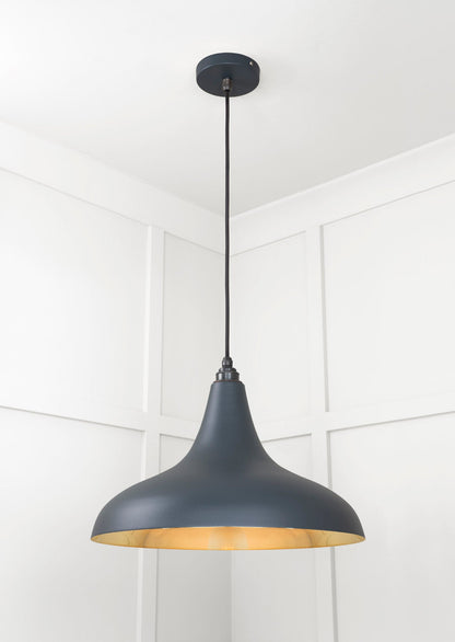 Smooth Brass Frankley Pendant Light Soot, Underside.