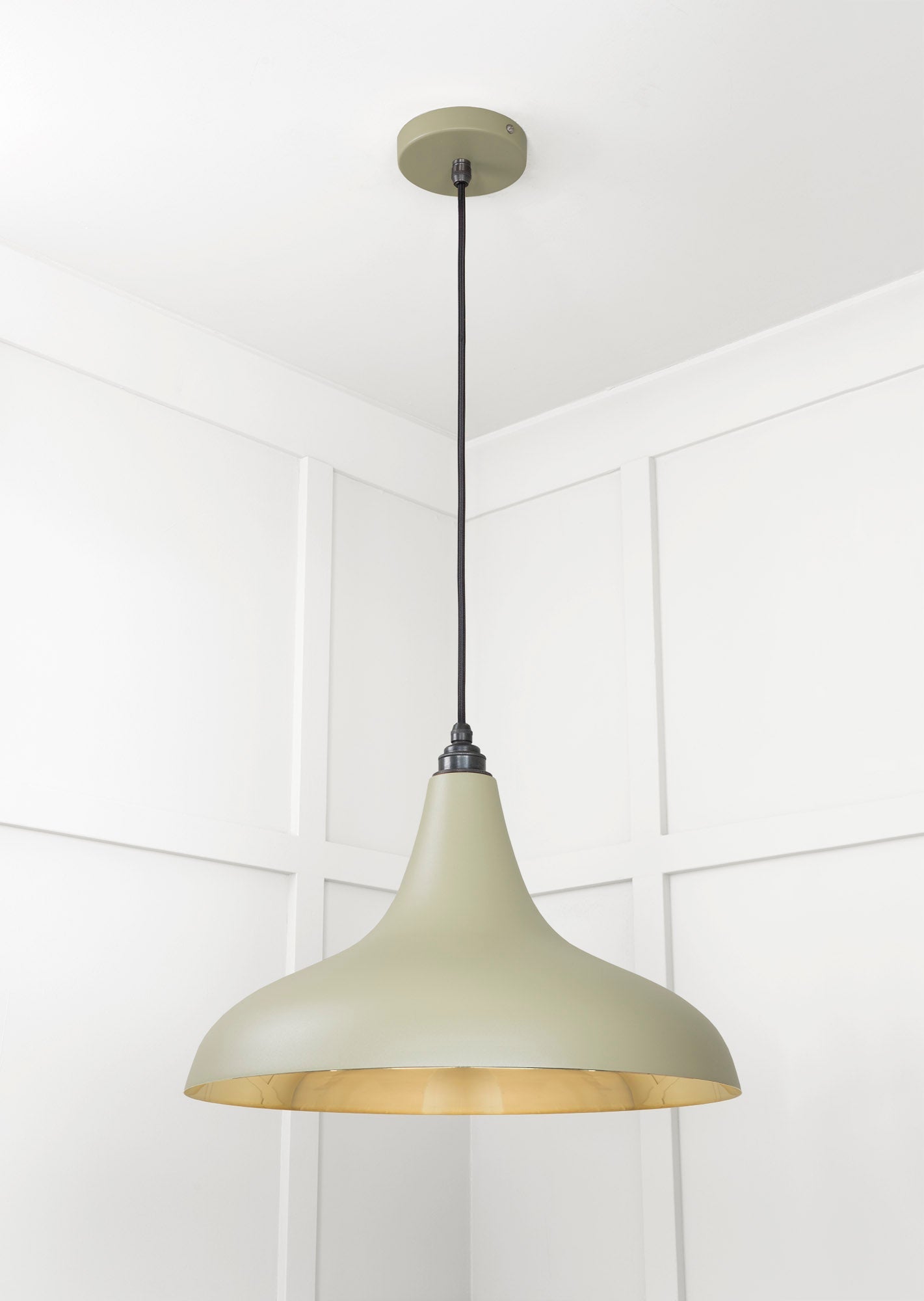 Smooth Brass Frankley Pendant Light Tump, Underside.