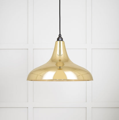 Smooth Brass Frankley Pendant Light , Front Side.