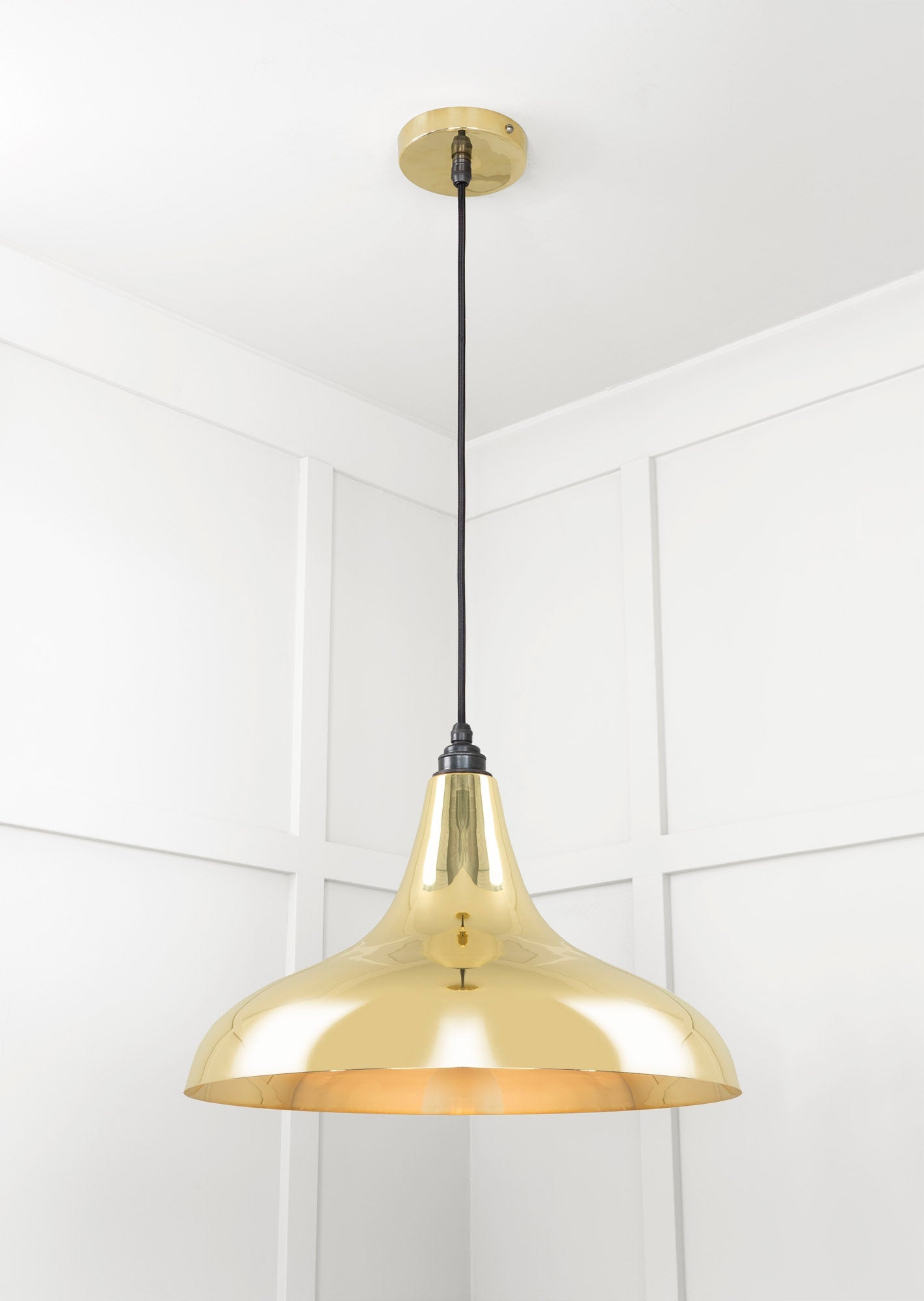 Smooth Brass Frankley Pendant Light , Underside.