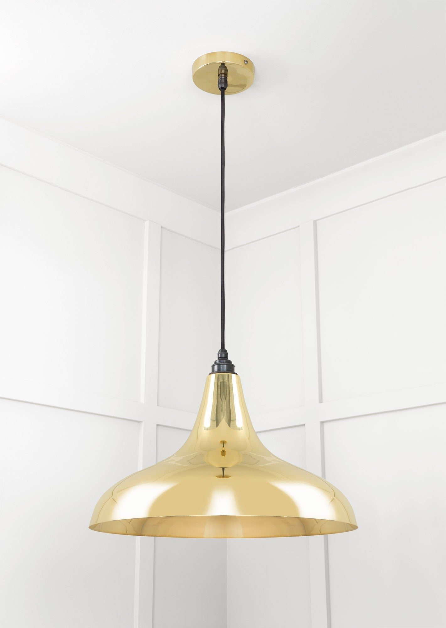 Smooth Brass Frankley Pendant Light , Underside.