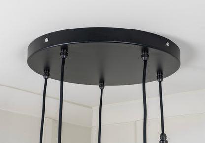 Smooth Nickel Flora Cluster Pendant Light Elan Black, Detailed close up view of pendant.